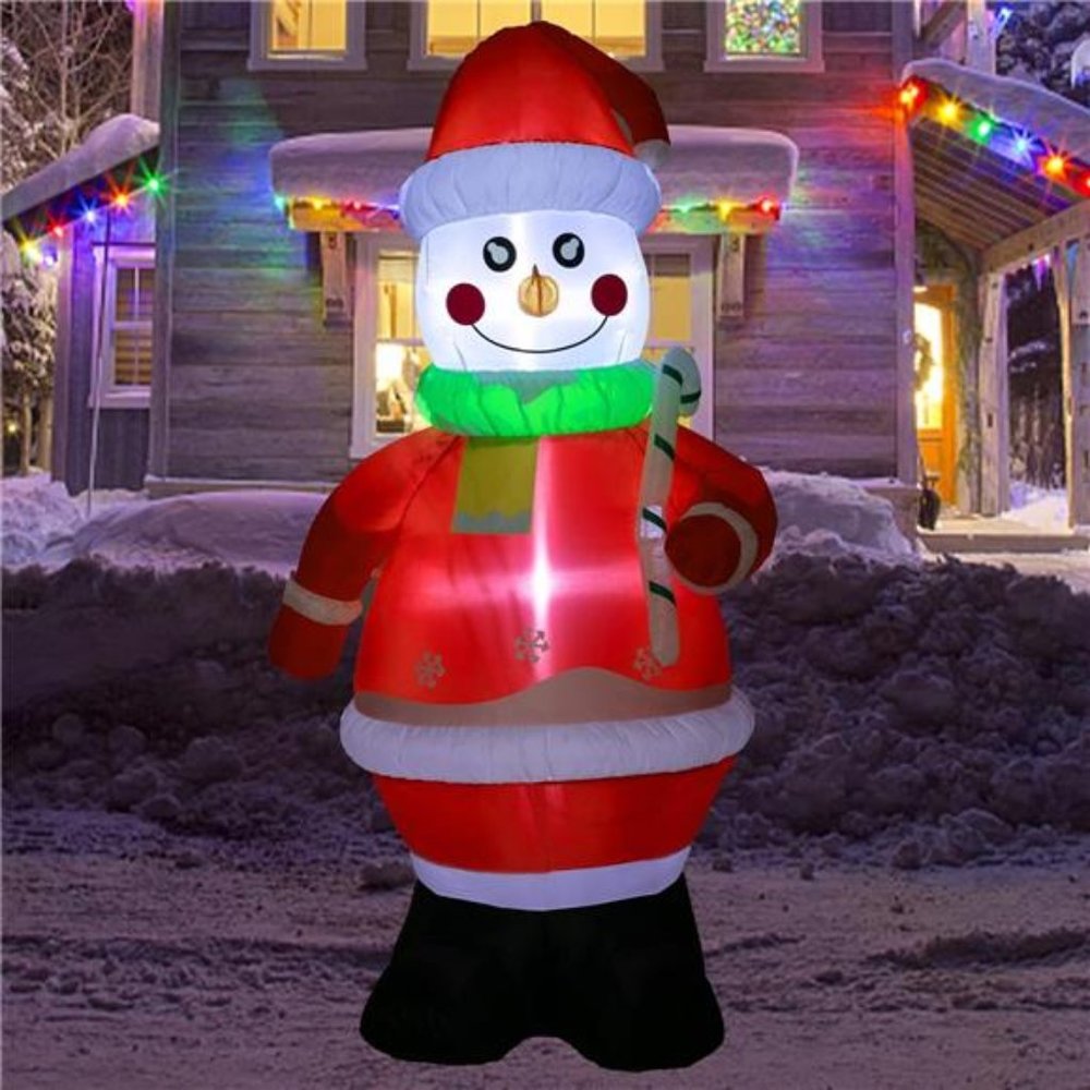 7Ft Inflatable Snowman - Outdoor Christmas Decor, Blow Up  with LED Lights